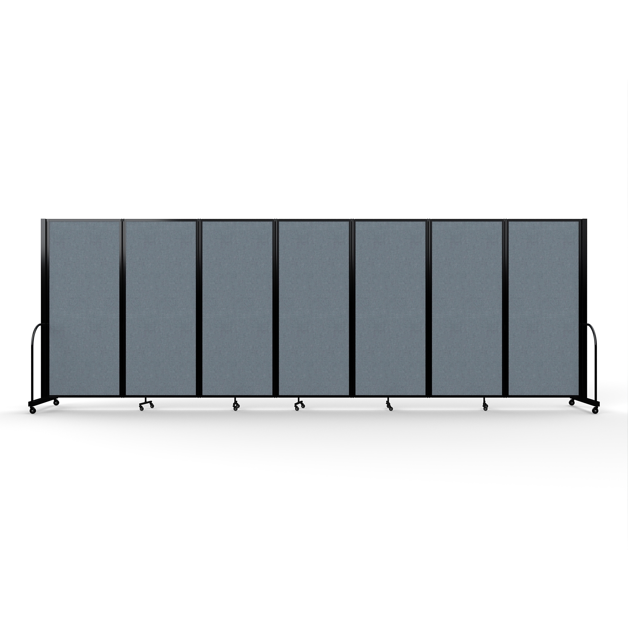 Screenflex Full Motion Divider — 6ft. 10in. x 19ft. 7in., Black Frame, Summer Blue, Model# FSH-6107-B-PWB